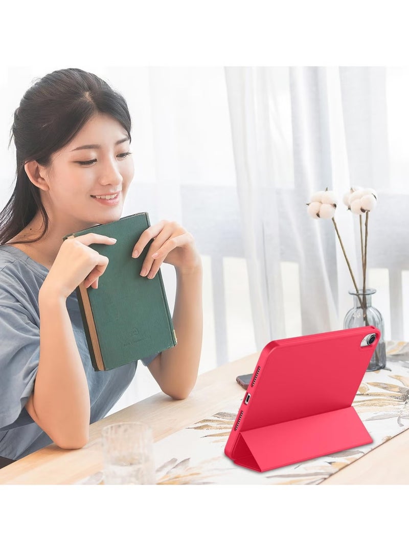 DUSALA iPad Mini 7 Case 2024 – A17 Pro 8.3-Inch 7th Generation Case with Pencil Holder, Trifold Stand, and Soft TPU Back, Red - Image 4