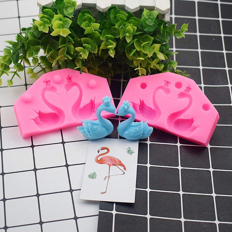 Fewo 3D Swan Silicone Candle Mold Swan Chocolate Candy Silicone Mold Cake Fondant Decorating Tools Handmade Craft Soap Mold Polymer Clay Resin Mould - Image 2