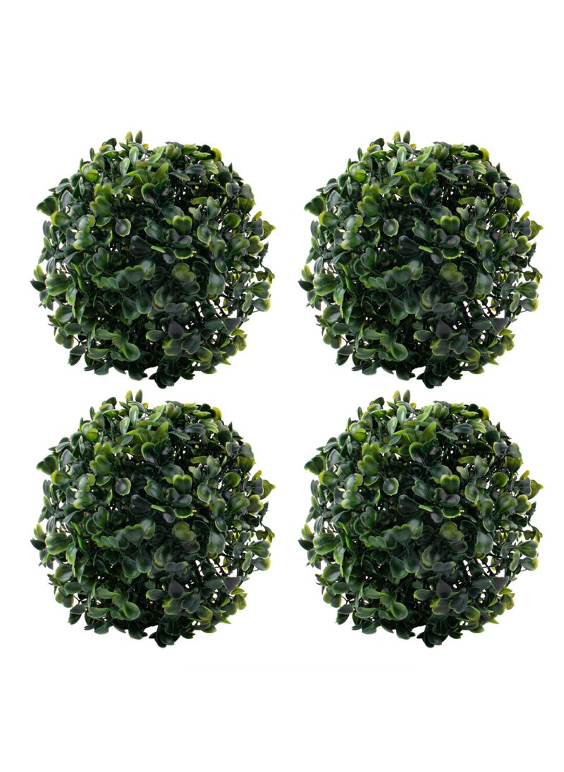 Framendino Framendino  4 Pack 6 Inch Artificial Plant Topiary Ball Faux Boxwood Green Round Hanging Balls for Home Decor  - Image 1
