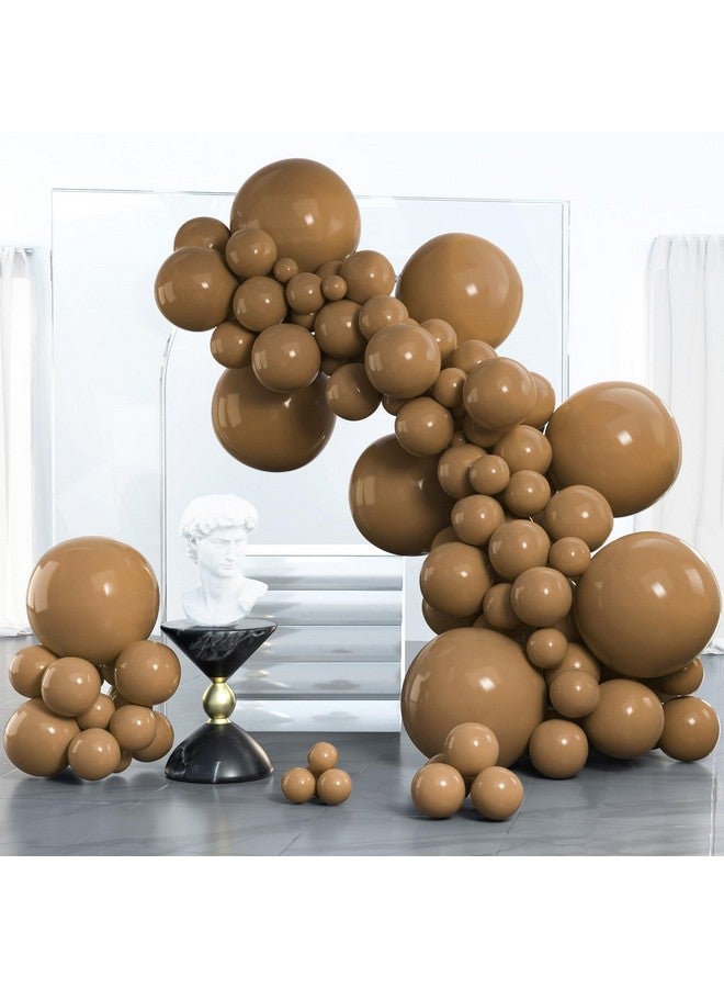 PartyWoo Brown Balloons 100 pcs Different Sizes of 18 12 10 5 Inch Boho Neutral Coffee Dark Brown Balloon Arch Kit Garland for Wedding Baby Shower Gender Reveal Birthday Party Decorations Brown-F09 - Image 1