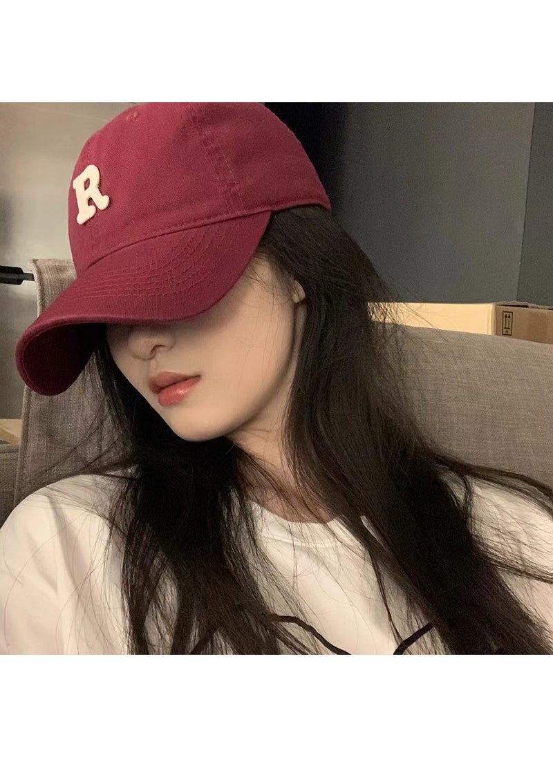 Generic Embroidered Letter Fashion Baseball Cap [R] wine red 