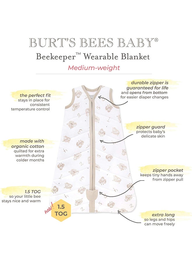 Burt's Bees Baby - Unisex-Baby Beekeeper Wearable Blanket, 100% Organic Cotton, Swaddle Transition Sleeping Bag - Image 1