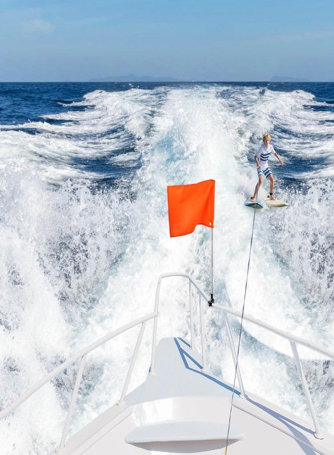 Bigmeta Orange Boat Flag- 64 Inch Adjustable Boat Safety Flag Water Ski Flag with Stable Holder & Flag Pole Durable Boating Safety Flag Skier Down Flag for Swimmers Surfer Safety Equipment - Image 4