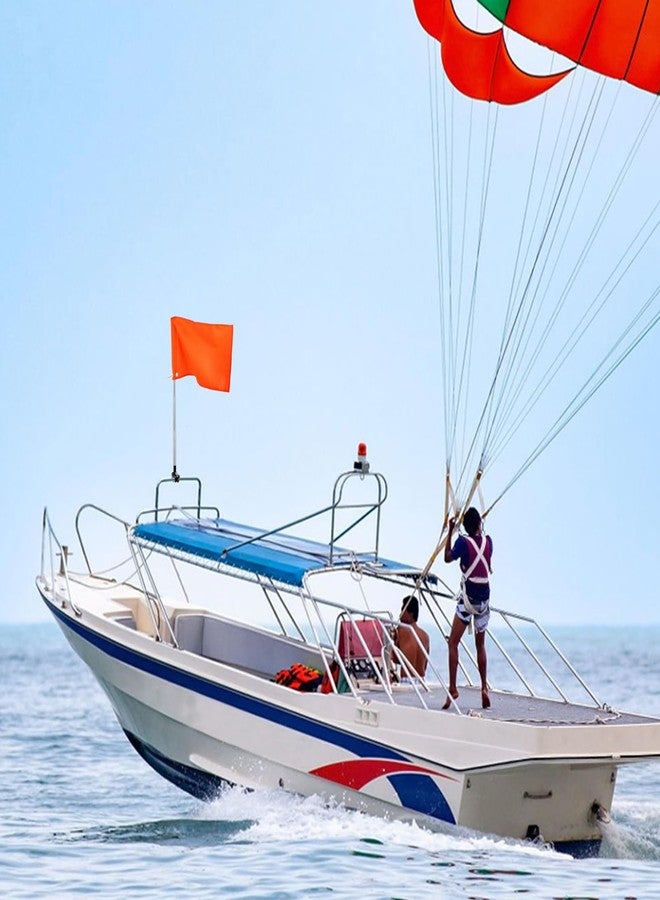 Bigmeta Orange Boat Flag- 64 Inch Adjustable Boat Safety Flag Water Ski Flag with Stable Holder & Flag Pole Durable Boating Safety Flag Skier Down Flag for Swimmers Surfer Safety Equipment - Image 5