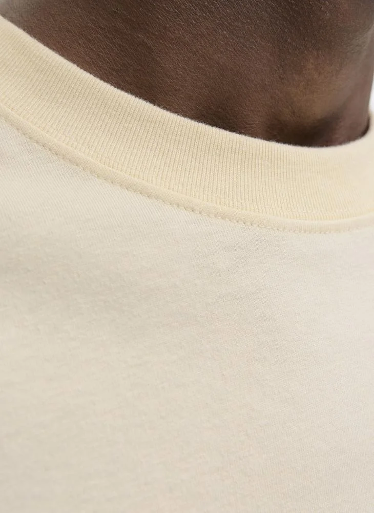 JACK & JONES Antique White Original Studio Regular Fit T-Shirt for Men | Best Price UAE