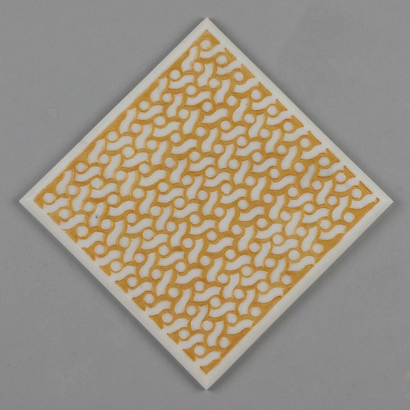 Stone Essential White Marble Festive Trivet and Hot Plate for Kitchen Office Decoration and Gift Set of 2 - Image 3