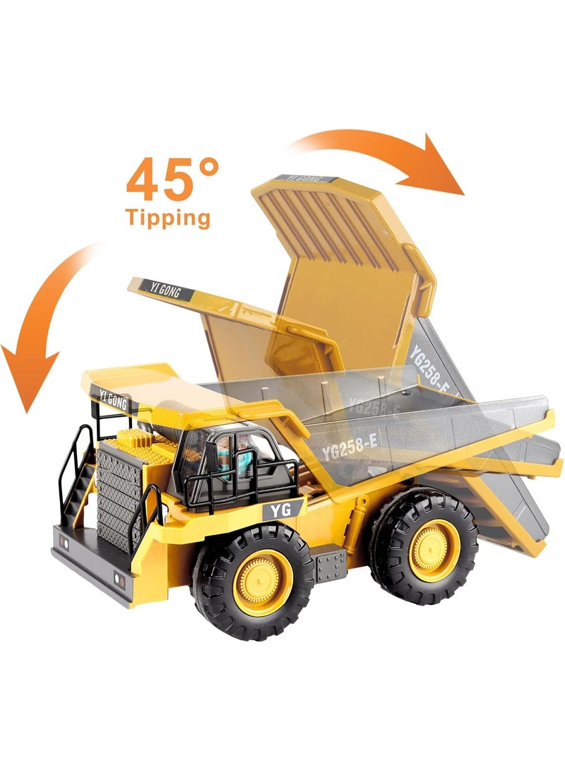Bukela Remote Control Dump Truck Toys for Boys 4-7,Construction Rc car with Metal Bed Lights/Sounds for Kids Age 8-12 Year Old,Ideal for Boys Age 3+ - Image 3