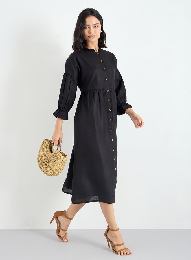 ستايلي فستان ميدي بتفاصيل أزرار - Image 2