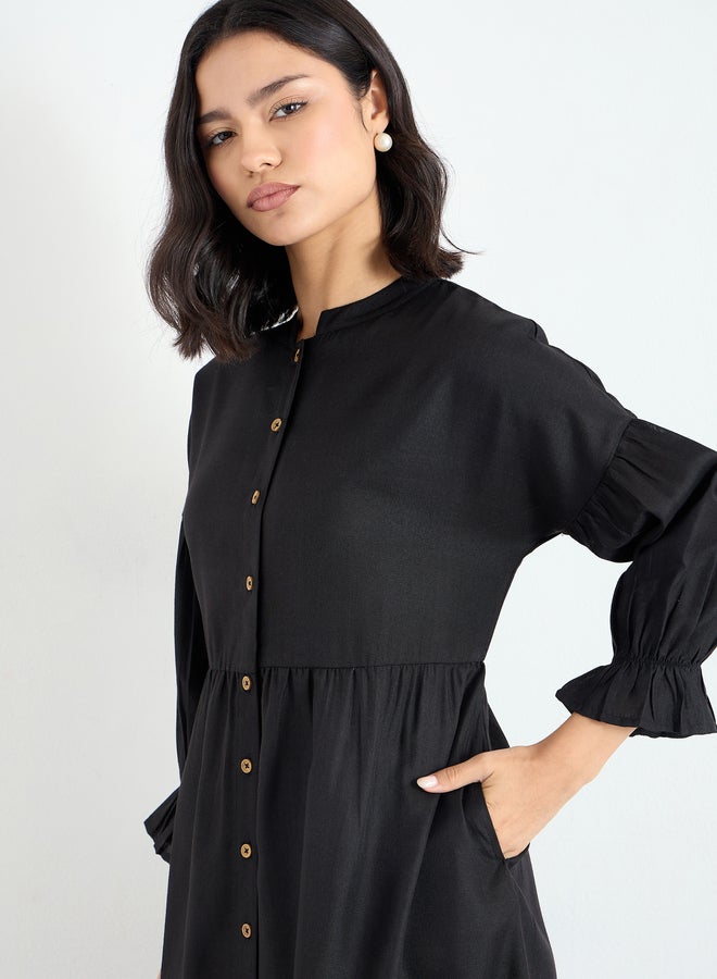 ستايلي فستان ميدي بتفاصيل أزرار - Image 4