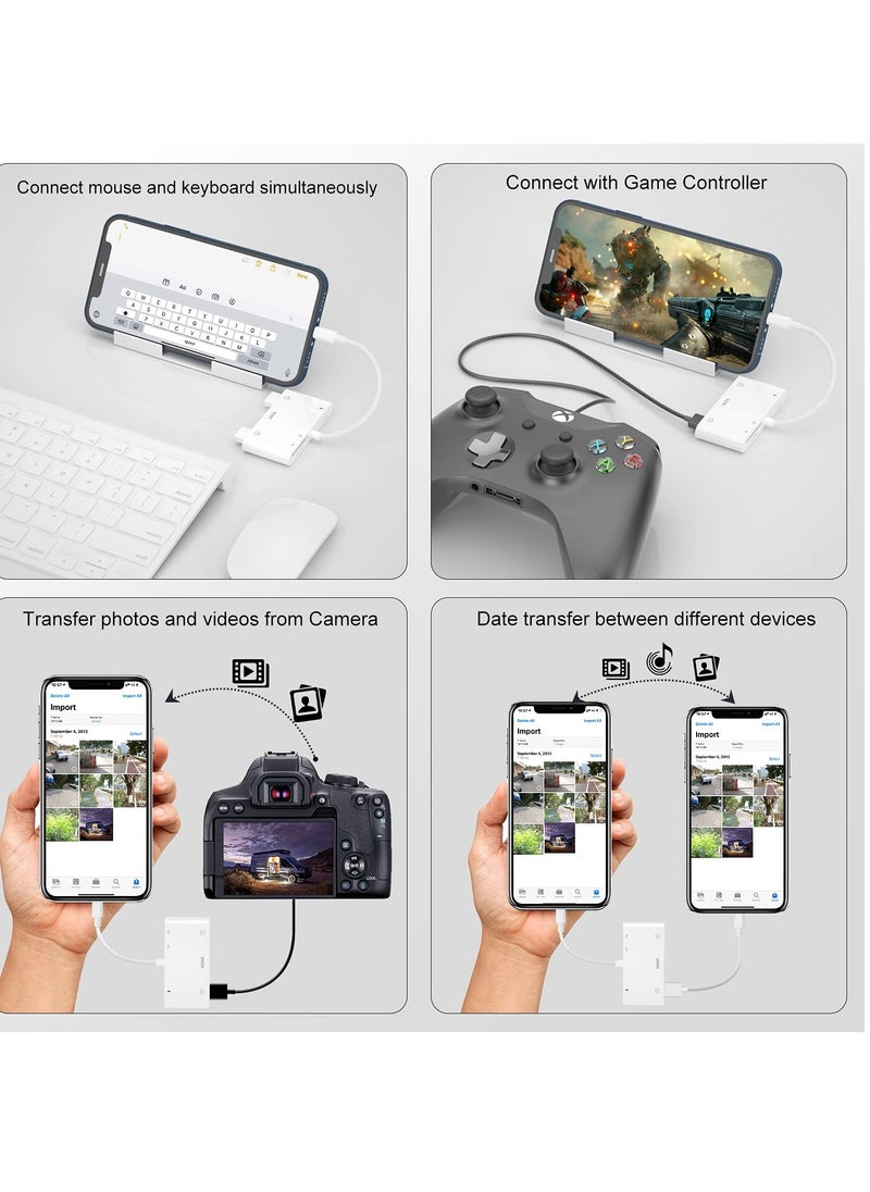 SYOSI - HDMI OTG Adapter, HDMI USB Hub, 6-in-1 Lighting to HDMI Digital AV Converter, TF SD Card Reader, USB Camera Adapter, Power Delivery Compatible with Phone, Pad, Support MIDI Keyboard, Projector - Image 1