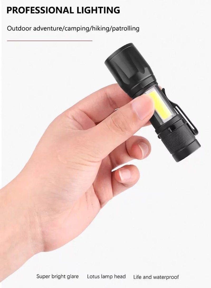مصباح يدوي مقاوم للماء قابل لإعادة الشحن مع خطاف  ، مصباح يدوي متعدد الوظائف للتخييم مع إضاءة عالية الطاقة فائقة السطوع زوومابل كشاف تلسكوبي 3 أوضاع لجميع البيئة - Image 5
