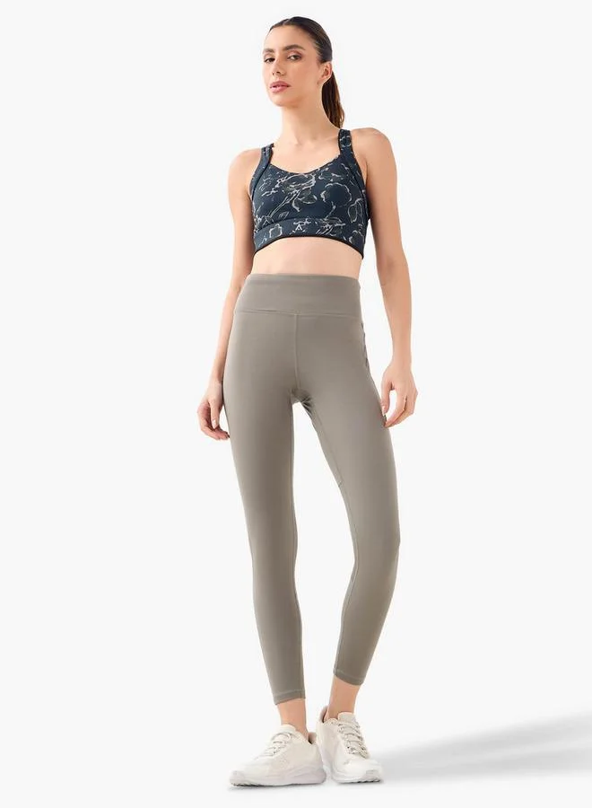 ادوت من سبلاش حمالة صدر رياضية مطبوعة مع إغلاق بخطاف وعين