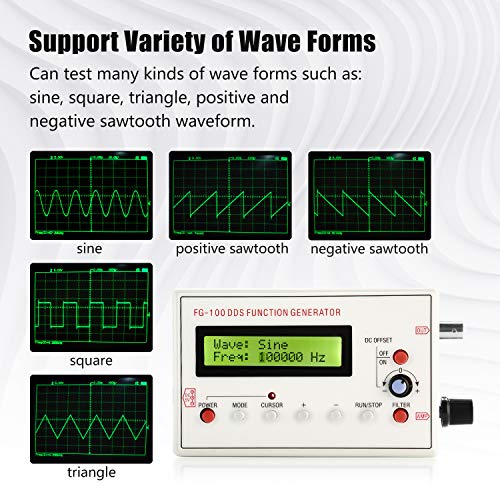 Seesii 1HZ-500KHZ DDS Functional Signal Generator, Seesii DDS Function Low Frequency Signal Generator Sine/Triangle/Square/Sawtooth Waveform - Image 3