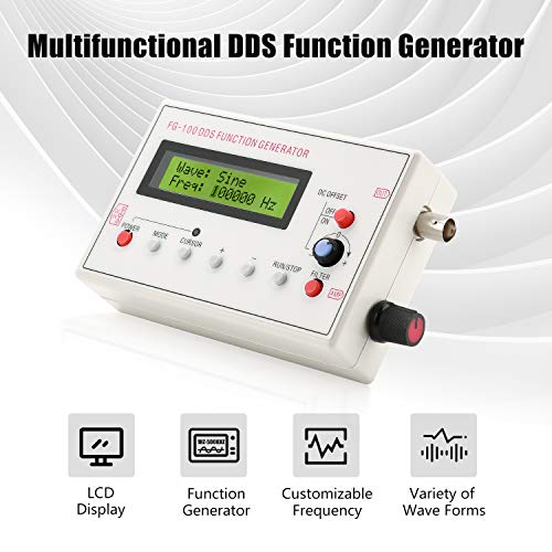 Seesii 1HZ-500KHZ DDS Functional Signal Generator, Seesii DDS Function Low Frequency Signal Generator Sine/Triangle/Square/Sawtooth Waveform - Image 2