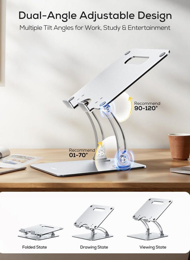nulaxy Laptop Stand for Desk, Ergonomic Height Angle Adjustable Laptop Riser Holder with Heat-Vent Computer Stand Compatible with 10-17" Up to 22 Lbs Laptop Notebook Computer Silver - Image 4