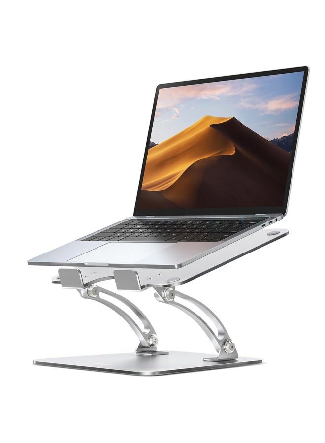 nulaxy Laptop Stand for Desk, Ergonomic Height Angle Adjustable Laptop Riser Holder with Heat-Vent Computer Stand Compatible with 10-17" Up to 22 Lbs Laptop Notebook Computer Silver - Image 1