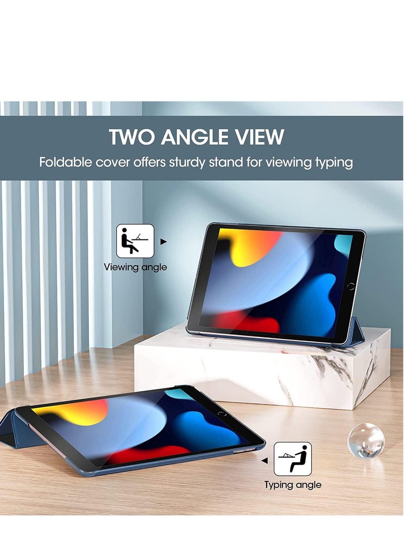 MUNTAQI iPad 10.2 Case - Compatible with 9th Generation (2021), 8th Generation (2020), 7th Generation (2019) - Slim Stand Hard Back Shell Protective Smart Cover for 10.2 iPad - Navy Blue - Image 5