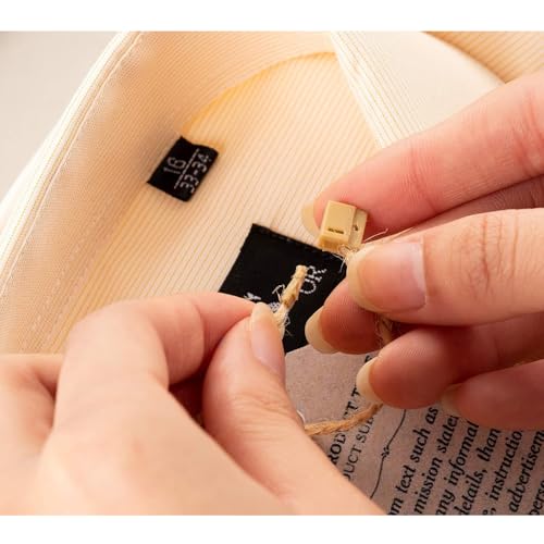 Aakriti Hemp Twine Strings 7" Hang Tag String Hemp Twine Strings Price Fastener with Snap Lock Pin Loop Hook Ties Fast to Attach (Jute Hemp TAG PIN, 200pcs) - Image 4