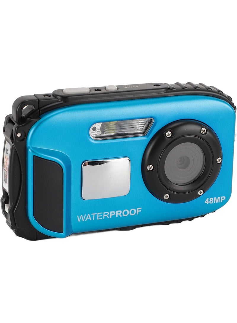 AIWANTO Underwater Digital Camera 48MP with 1080P Video, 16X Zoom, Auto Focus & Anti-Shake – Waterproof Compact Camera for Diving, Snorkeling & Travel (Blue) - Image 1