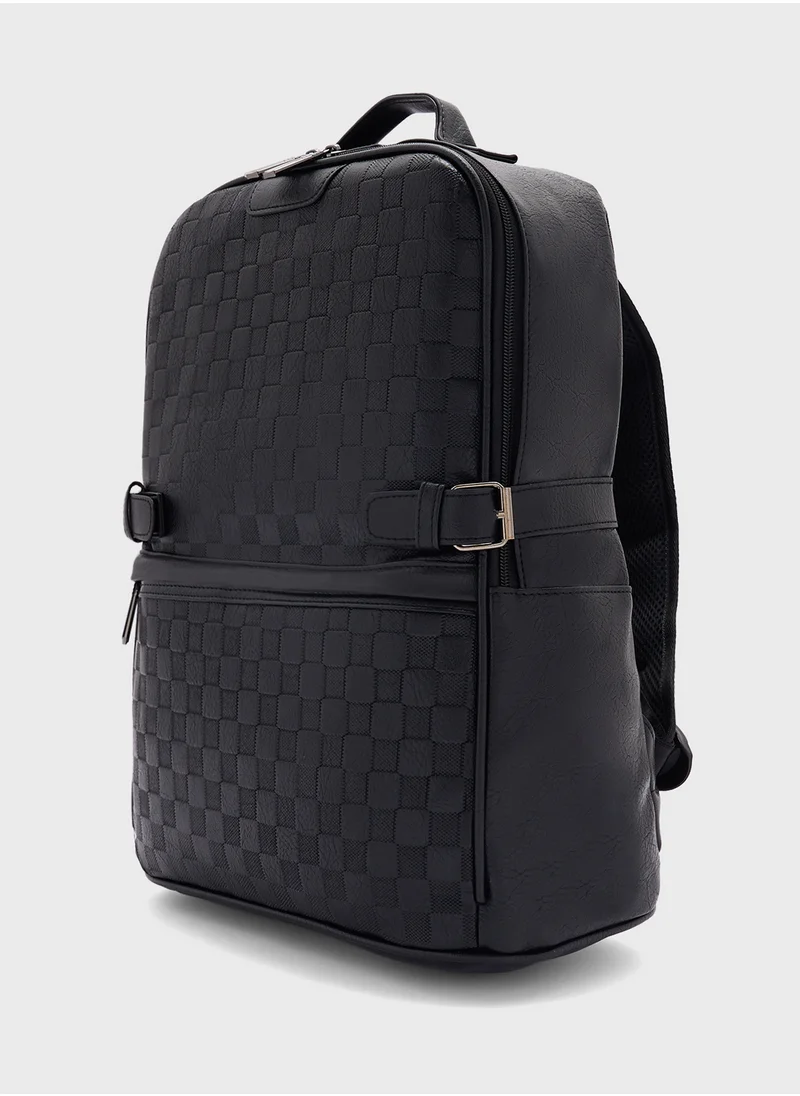 روبرت وود Check Embossed Casual Backpack