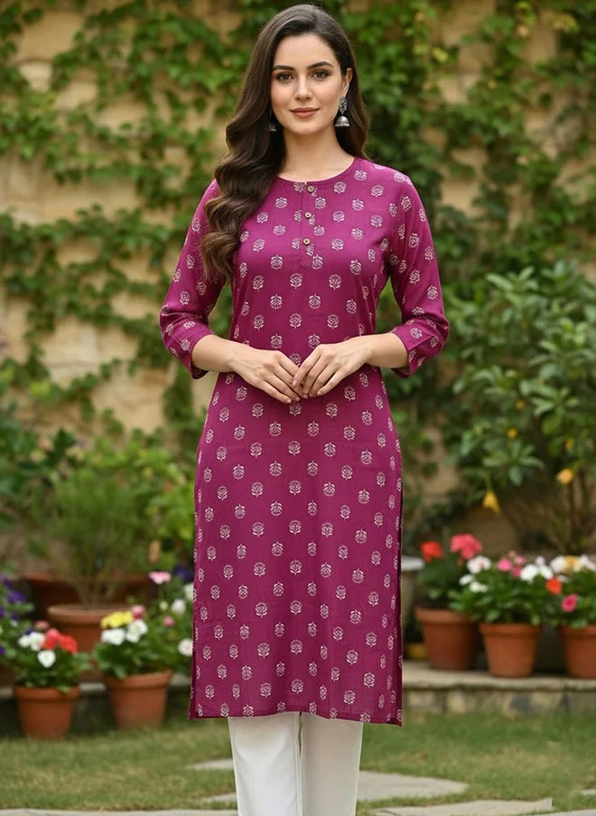 Floral Printed Knee Length Kurta