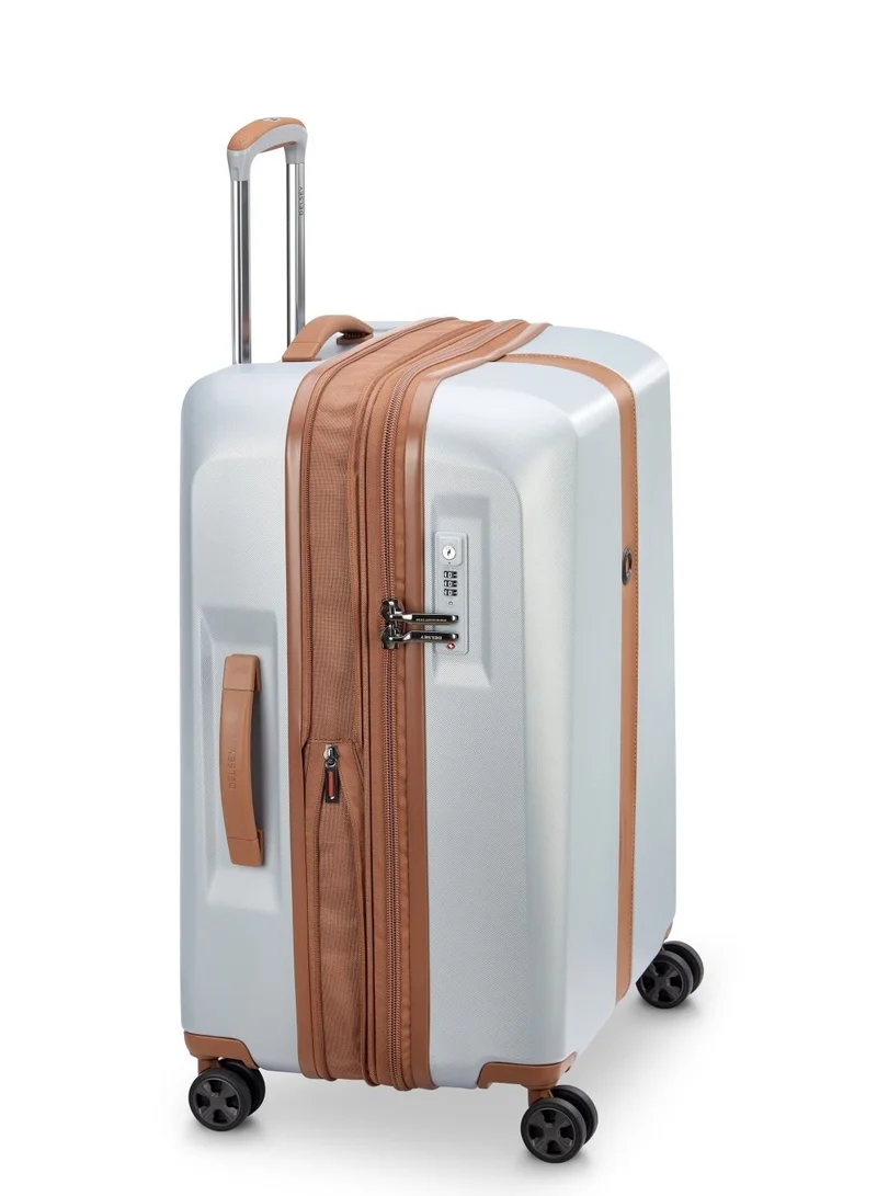 DELSEY Paris Promenade Hard 2.0 82cm Hardcase 4 Double Wheel Expandable Check In Luggage Trolley Silver