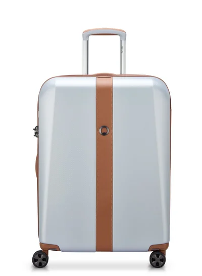 DELSEY Paris Promenade Hard 2.0 82cm Hardcase 4 Double Wheel Expandable Check In Luggage Trolley Silver