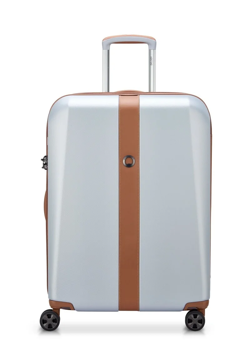 DELSEY Paris Promenade Hard 2.0 82cm Hardcase 4 Double Wheel Expandable Check In Luggage Trolley Silver