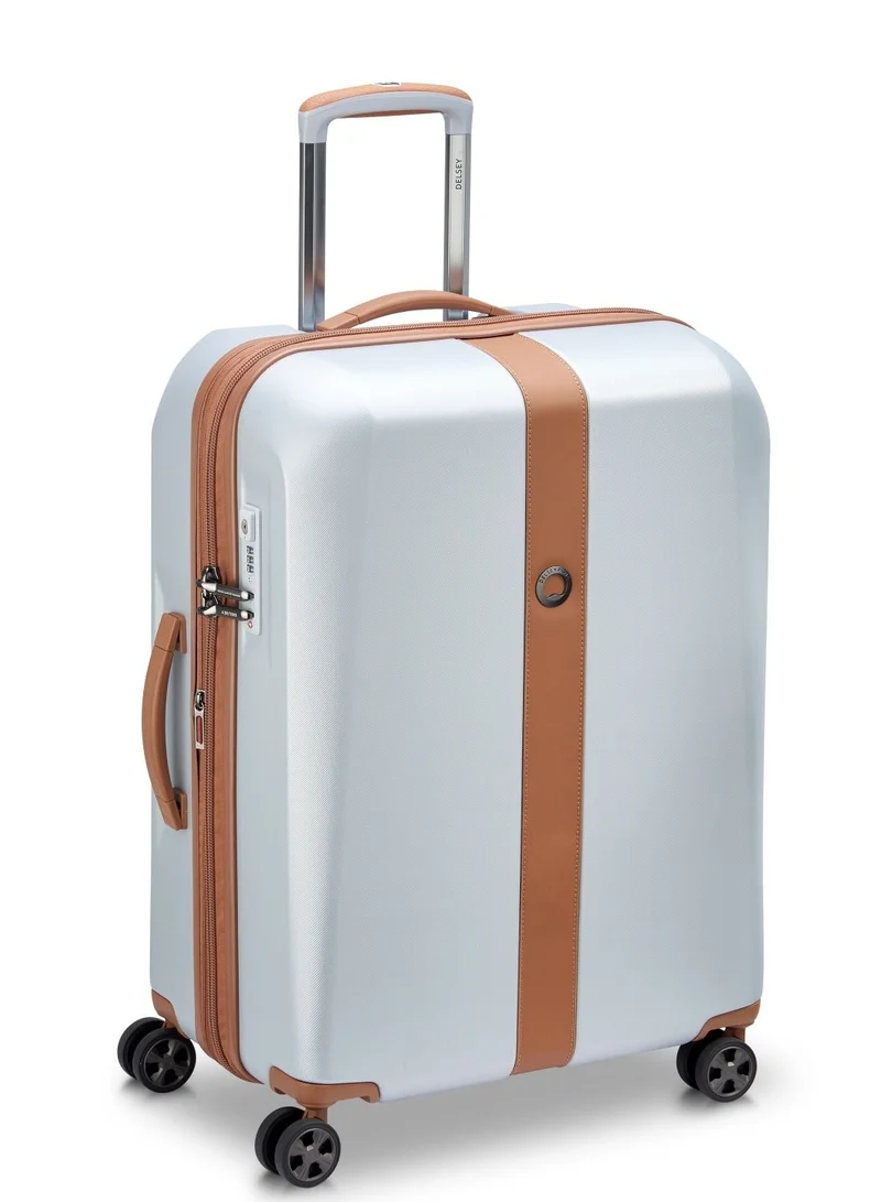 DELSEY Paris Promenade Hard 2.0 82cm Hardcase 4 Double Wheel Expandable Check In Luggage Trolley Silver