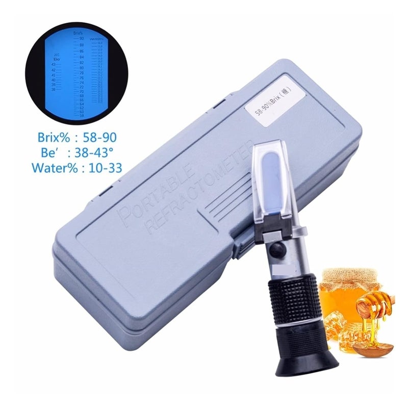 Refractometer, 58~90% 38~43 Honey Refractometer Wet 12-27% Honey(Plastic Box) - Image 3