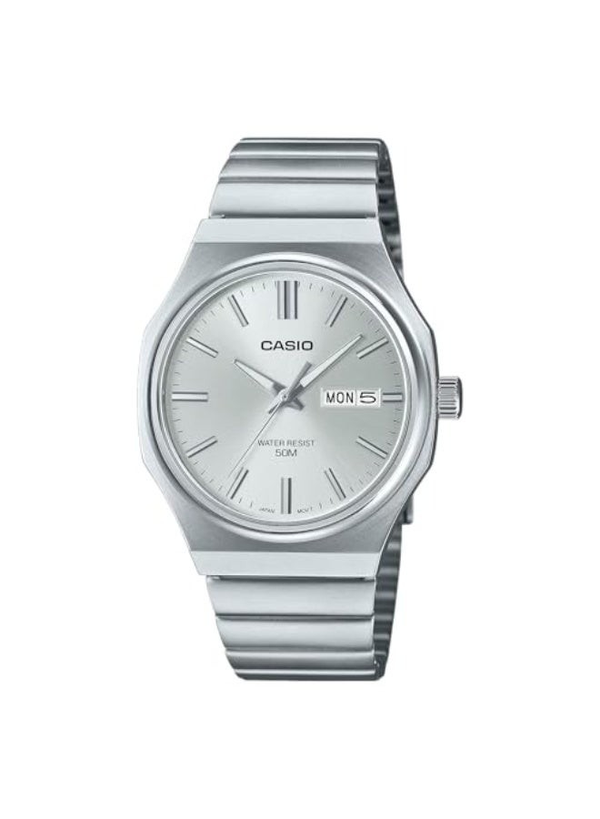 كاسيو MTP-E735D-7AVDF - ساعة كوارتز تناظرية من الفولاذ المقاوم للصدأ للرجال بخاصية عرض اليوم والتاريخ - Image 1
