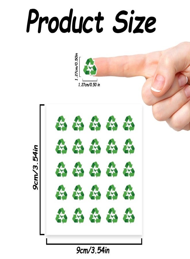 AHANDMAKER 500Pcs Self-Adhesive Planner Stickers, Recycle Stickers Green Recycling Stickers Decals for Planner Calendar Scrapbook Crafting Party Decor Gift Bag Seal Theme Party Decor, 0.5 Inch - Image 2