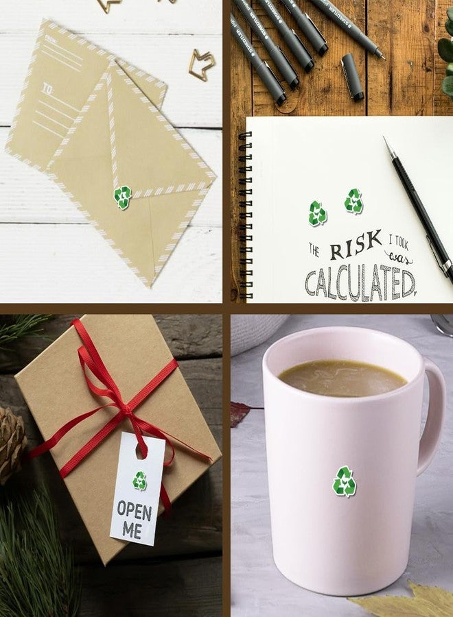 AHANDMAKER 500Pcs Self-Adhesive Planner Stickers, Recycle Stickers Green Recycling Stickers Decals for Planner Calendar Scrapbook Crafting Party Decor Gift Bag Seal Theme Party Decor, 0.5 Inch - Image 5