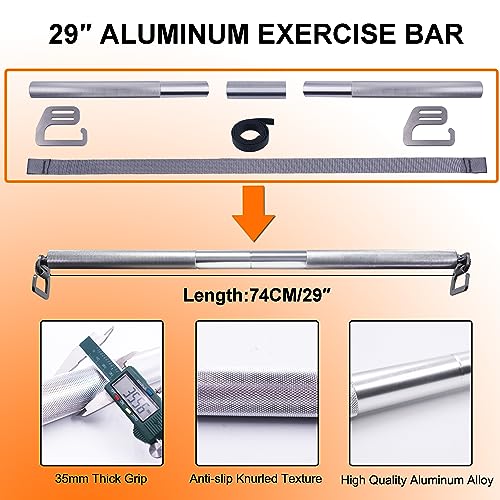 J Bryant Fitness Heavy Duty Exercise Bar Set Resistance Bands Bar with 4 Resistance Bands, Carrying Bag, Non Slip Handle, for Legs and Butt, Physical Therapy, Workouts, Women and Men - Image 2