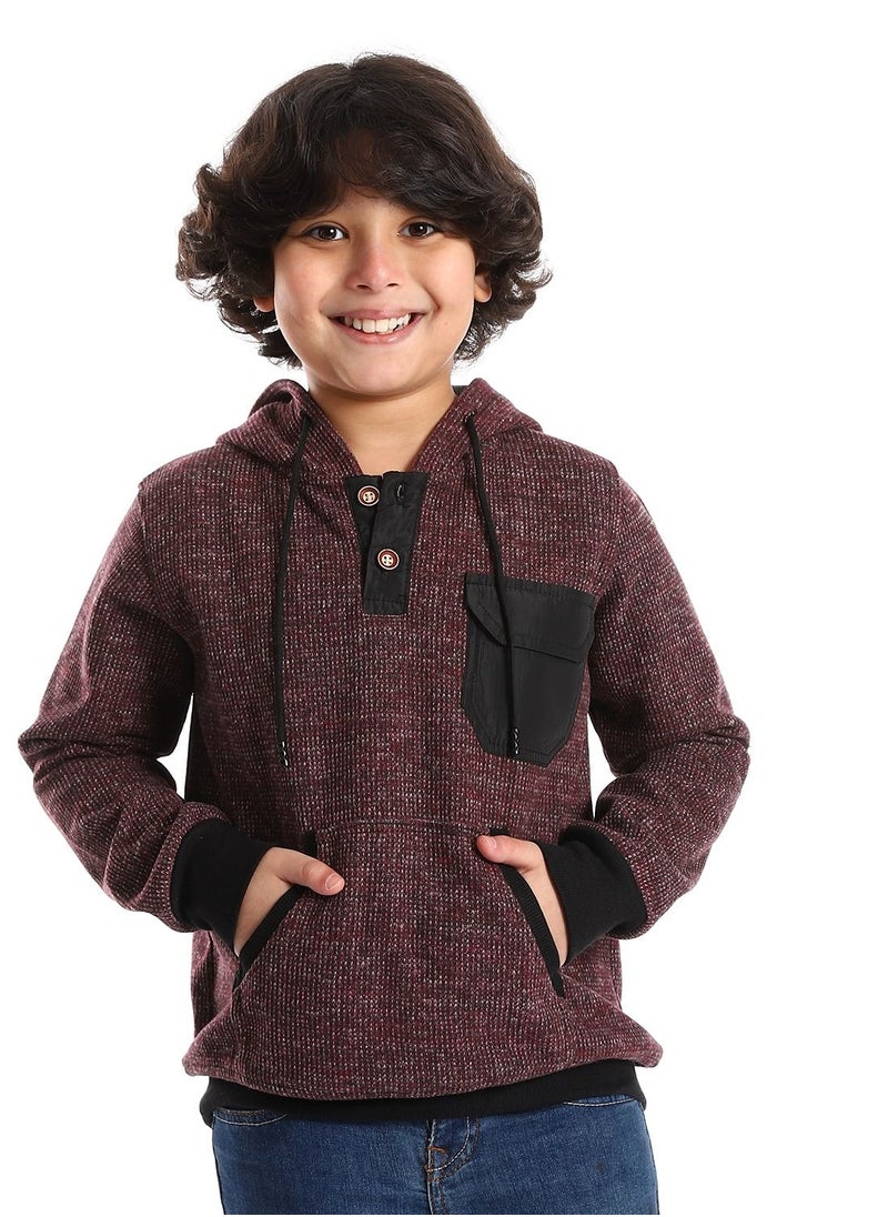 Caesar - Boys Hoodie With Pockets And Buttons - Image 1