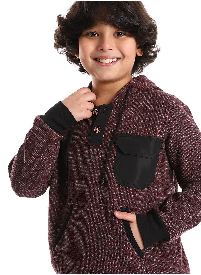 Caesar - Boys Hoodie With Pockets And Buttons - Image 1