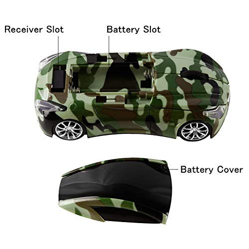 elec Space Cool Sport Car Shape 2.4GHz Wireless Mouse Optical Cordless Mice with USB Receiver for PC Laptop Computer 1600DPI 3 Buttons - Image 2