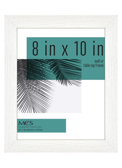 MCS Studio Gallery 8x10 Picture Frame White Woodgrain  Vertical & Horizontal Wall Hanging & Easel for Tapletop Display  Rectangle Photo Frame for Photos  Posters & Art Prints (1-Pack)
