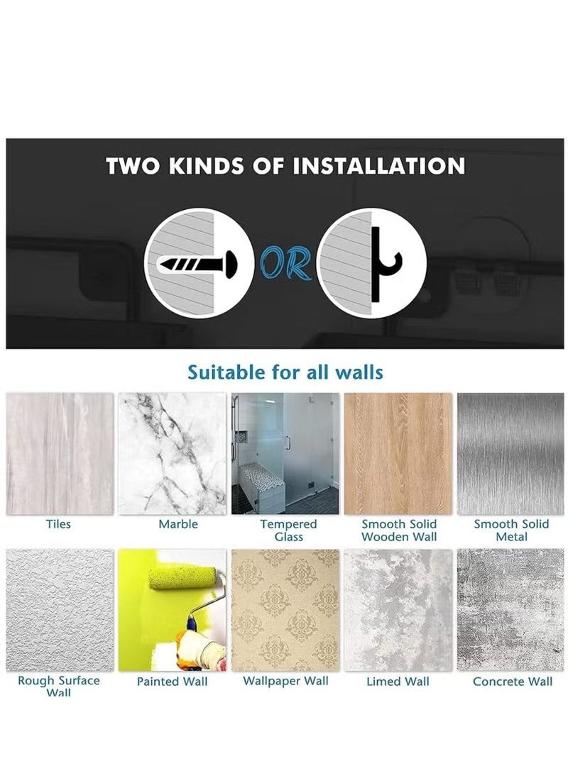 Beauenty 4-Piece No Drilling Wall Mount Stainless Steel Shower Caddy Shelf Organizer Set with Hooks - Image 5