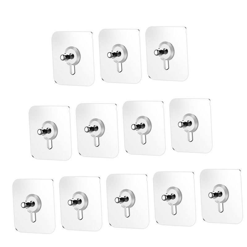 20 Pcs White No Drill Wall Hooks Adhesive Picture Frame Hangers for Kitchen Bathroom - Image 2