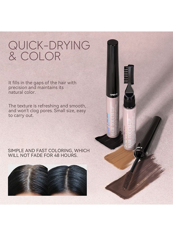 Sheloves Natural Eyebrows Hair Touch-Up Stick,Root Touch Up Hair Color, 3 In 1 Gray Hair Concealer Stick with Precision Applicator, Temporary Hairline Filler, Multi-Purpose Mascara for Eyebrow and Beard # 02 Light Brown - Image 2