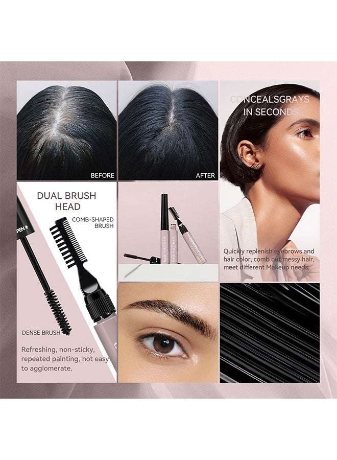 Sheloves Natural Eyebrows Hair Touch-Up Stick,Root Touch Up Hair Color, 3 In 1 Gray Hair Concealer Stick with Precision Applicator, Temporary Hairline Filler, Multi-Purpose Mascara for Eyebrow and Beard # 02 Light Brown - Image 3