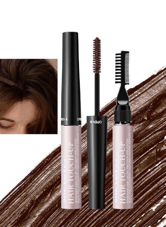 Sheloves Natural Eyebrows Hair Touch-Up Stick,Root Touch Up Hair Color, 3 In 1 Gray Hair Concealer Stick with Precision Applicator, Temporary Hairline Filler, Multi-Purpose Mascara for Eyebrow and Beard # 02 Light Brown - Image 1