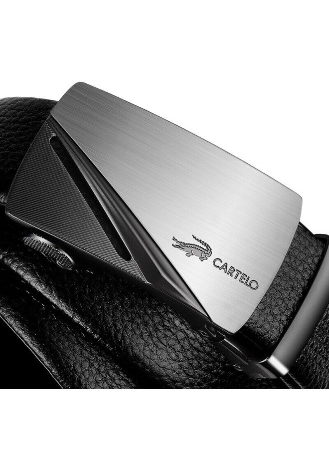 Cartelo Men's Belt, Casual Automatic Buckle, Top-grain Leather Waistband, Business Trouser Belt, Gift For Boyfriend - Image 2