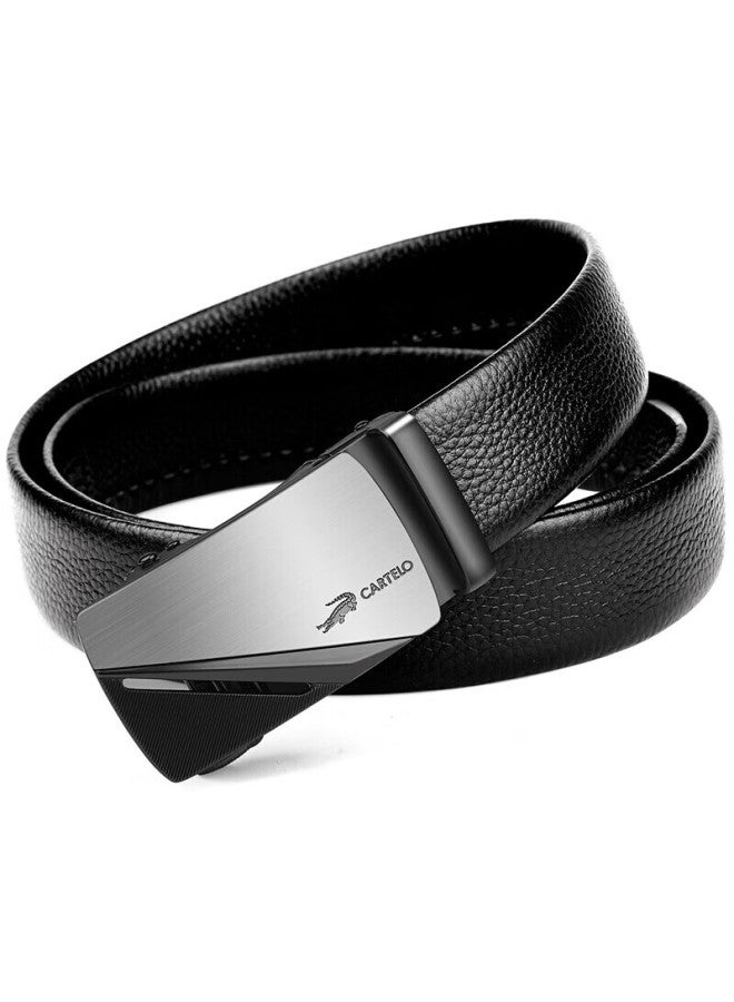 Cartelo Men's Belt, Casual Automatic Buckle, Top-grain Leather Waistband, Business Trouser Belt, Gift For Boyfriend - Image 4