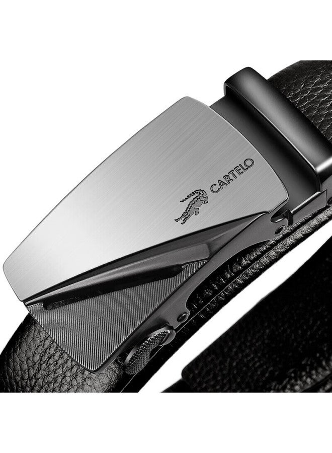 Cartelo Men's Belt, Casual Automatic Buckle, Top-grain Leather Waistband, Business Trouser Belt, Gift For Boyfriend - Image 5