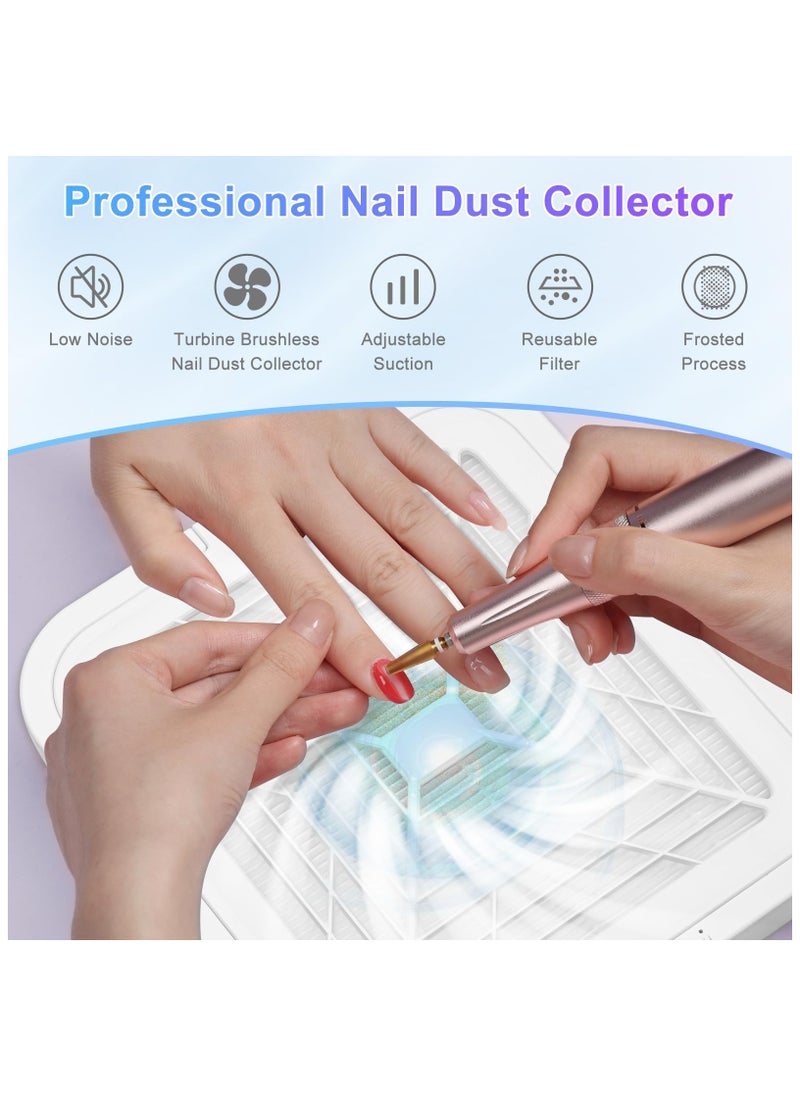 SYOSI Nail Dust Collector, 120W Low Noise Dust Collector Nail Tech with Strong Suction Power, Professional 3-Speed Adjustment Nail Dust Collector Quiet for Home Nail Salon Use with Reusable Filters  - Image 4