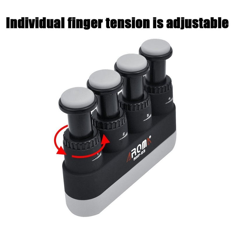 OIBTECH Finger Strengthener,4 Tension Adjustable Hand Grip Exerciser Ergonomic Silicone Trainer for Guitar,Piano,Trigger Finger Training, Arthritis Therapy and Grip, Rock climbing (AHF-03) - Image 4