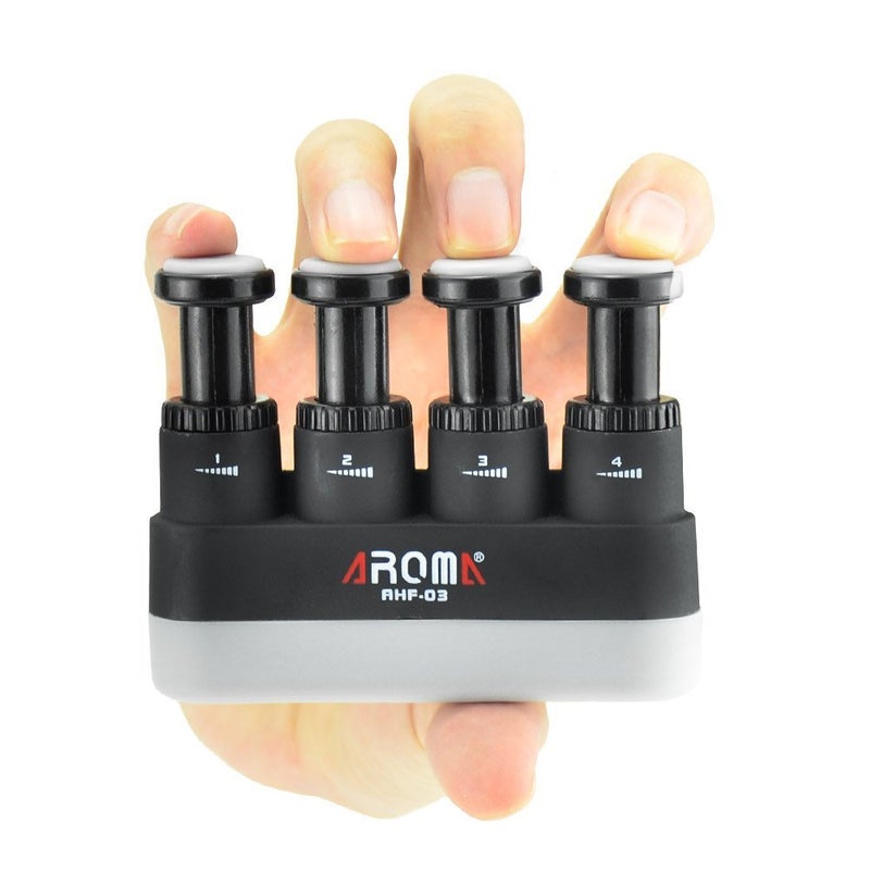 OIBTECH Finger Strengthener,4 Tension Adjustable Hand Grip Exerciser Ergonomic Silicone Trainer for Guitar,Piano,Trigger Finger Training, Arthritis Therapy and Grip, Rock climbing (AHF-03) - Image 1