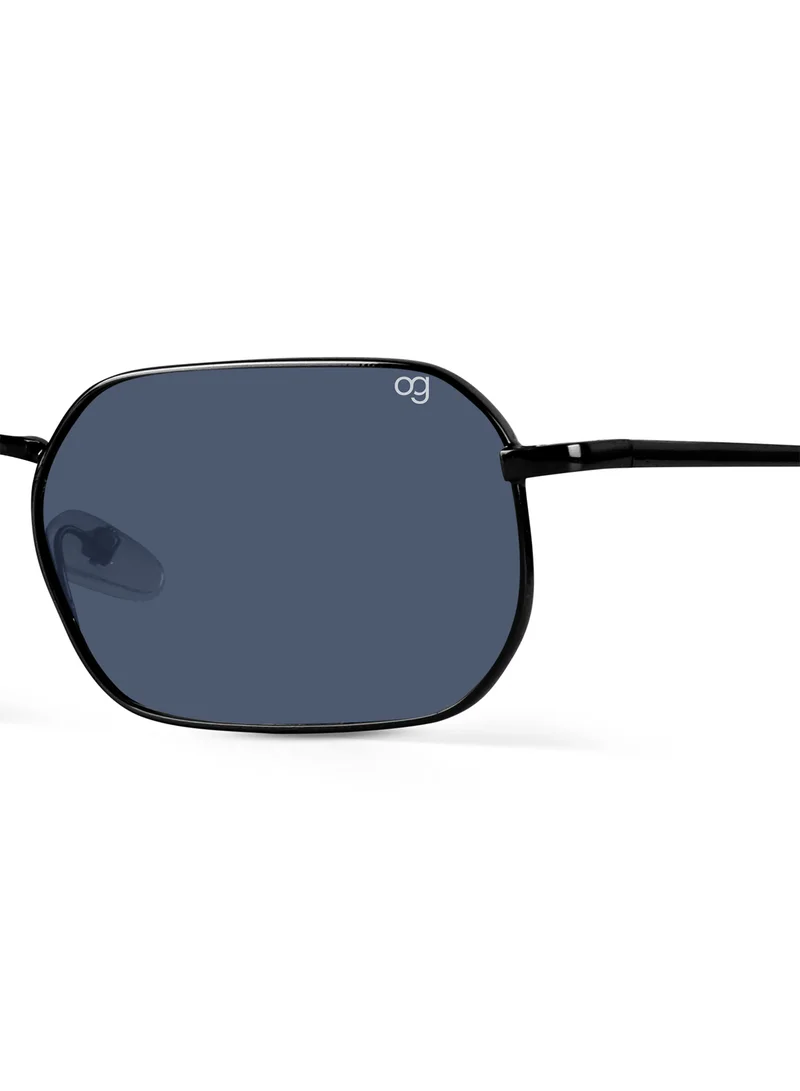 Woggles Altair Black Hexagonal Sunglasses |Men & Women|100% UV Protection